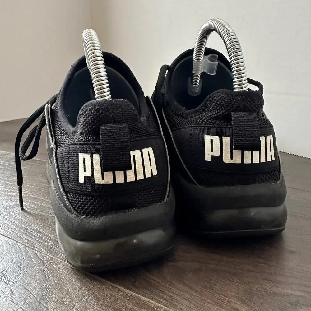 Puma Size US 7 Soft Foam Mesh Lace Up Low Top Activewear Running Sneakers Black